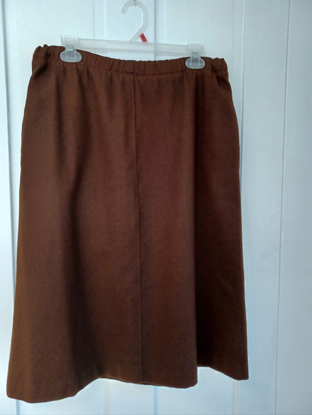 F SHAY Vintage Classic Brown 100% Wool A-Line Women's Skirt